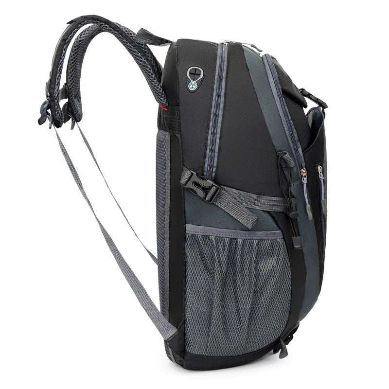 Outdoor Backpack Camping with Earphone Hole Black