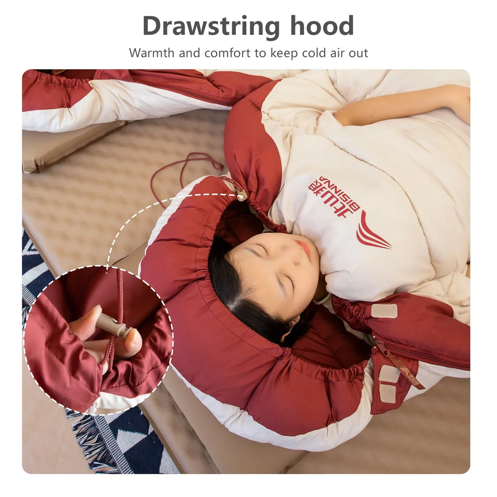 3-4 Season Wearable Sleeping Bag Lightweight Waterproof White