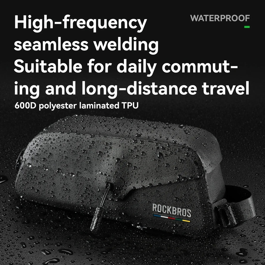 0.9L Magnetic Suction Bicycle Waterproof Nylon Pipe Tube Bag Black