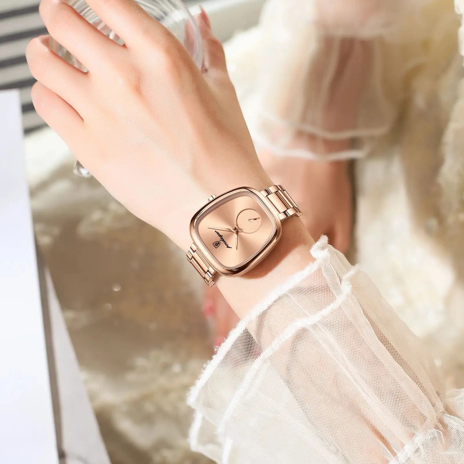 Women's Stainless Steel Waterproof Quartz Watch (Rose Gold)