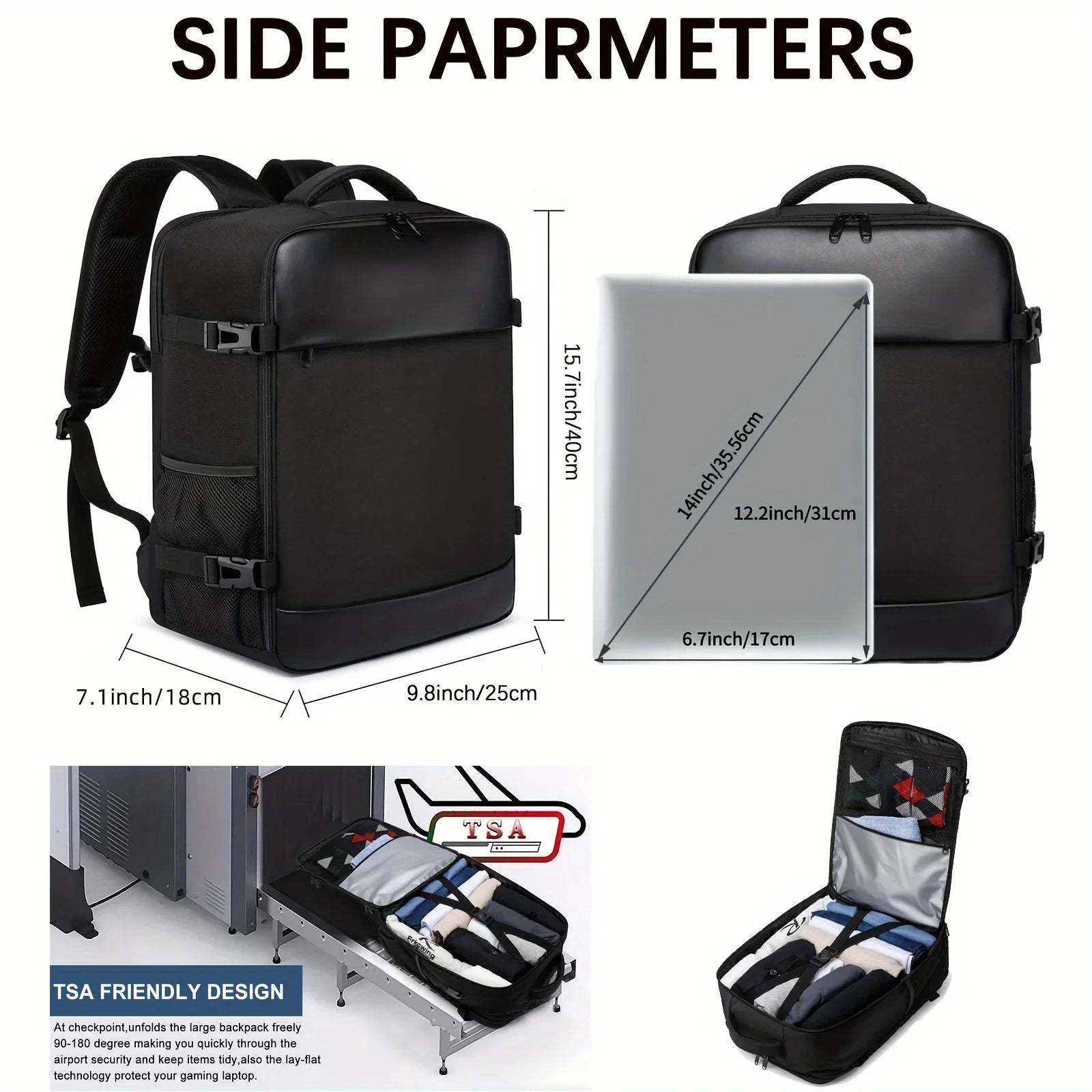 Laptop Backpack with Air Cushion Straps Black