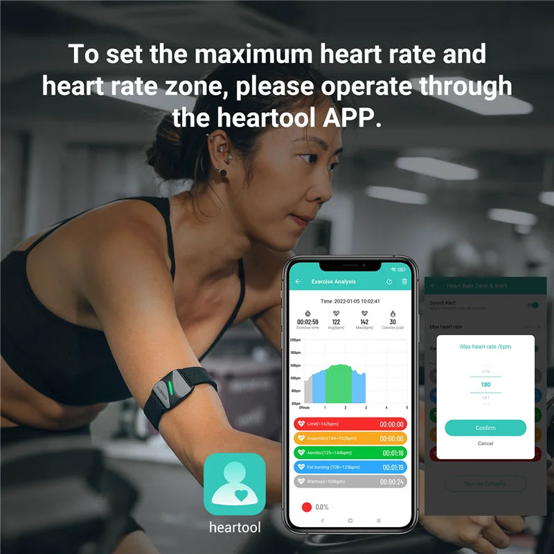 Optical Heart Rate Monitor Armband Bluetooth 5.0 & ANT+ Black