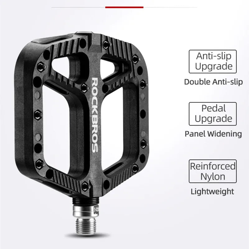 Ultralight Flat Platform Bicycle Pedals Nylon Composite Black