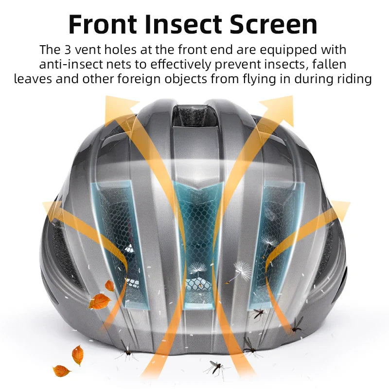 Bicycle Helmet with USB Rechargeable Rear Light Titanium