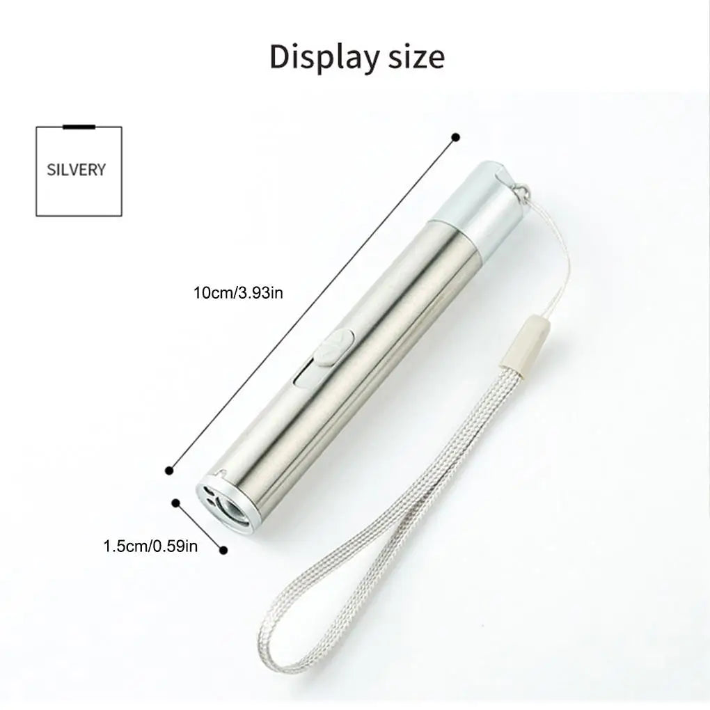 Mini Flashlight Pointer USB Rechargeable 3-in-1