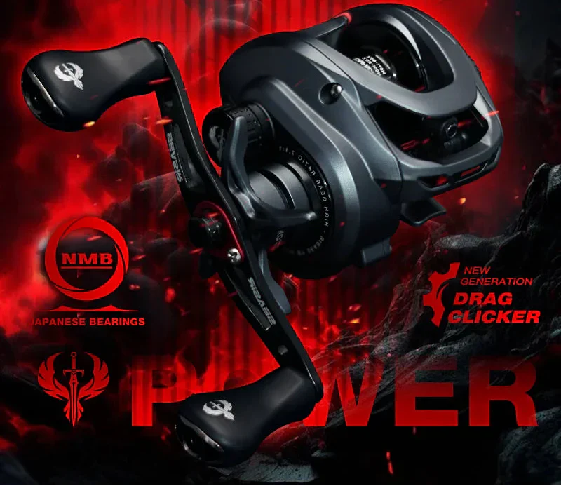 Commando Power Baitcaster Reel 9kg Right-Handed Black