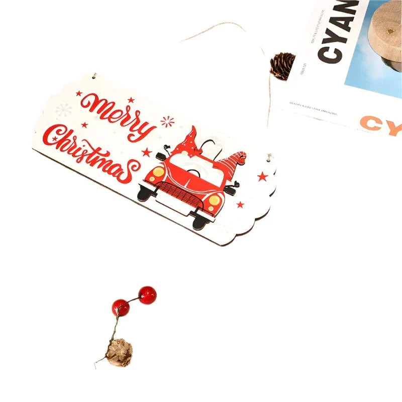 Santa Claus Wooden Sign - 8"X5" Merry Christmas Wall Decor
