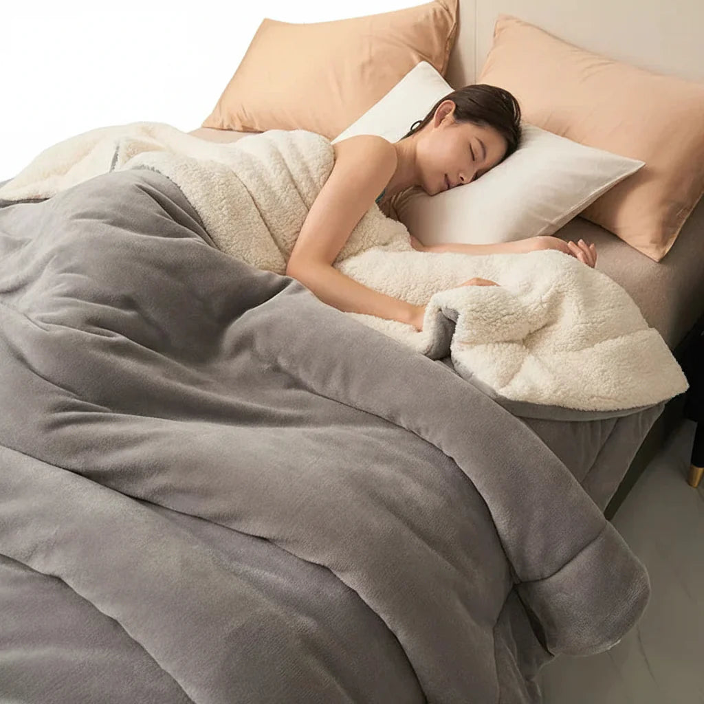 Plush Thick Double-Layer Milk Fleece Flannel Blanket