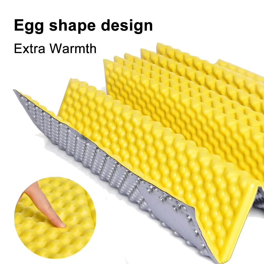 Waterproof Foldable Camping Mat with Aluminum Film Portable Foam Yellow