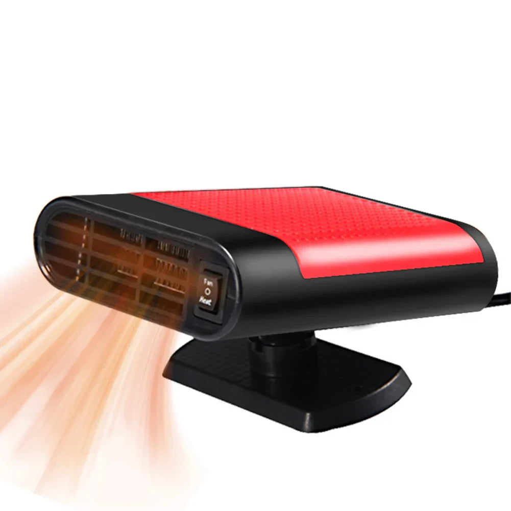 Electric Car Heater Cooling Fan  Windshield Defogger Demister Red
