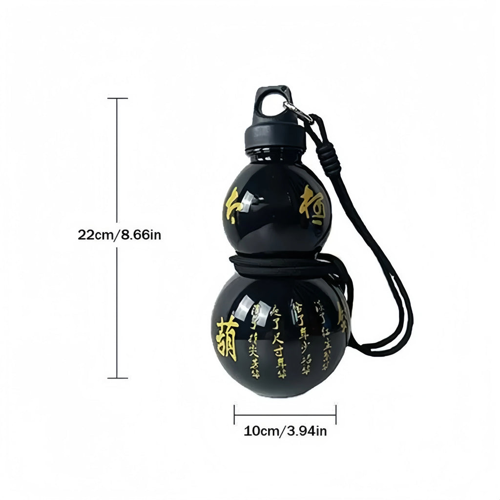 2pcs 800ml Gourd Water Bottle Black