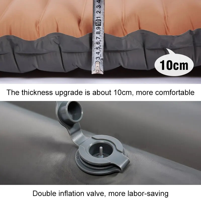 10cm Self-Inflating Air Mattress Splicable Pad Brown