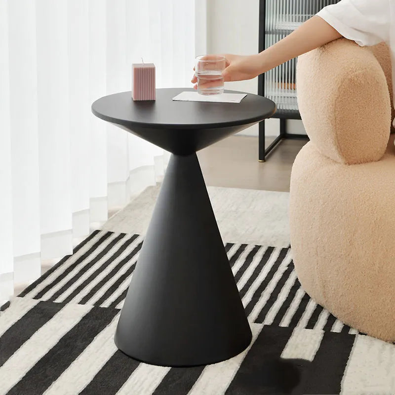 Elegance Defined: Handcrafted Round Metal Coffee Table in Small Black