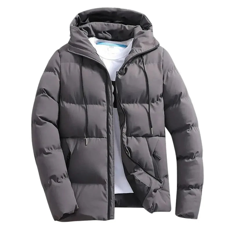 Men's Thick Hooded Winter Puffer Jacket – Warm Casual Parka