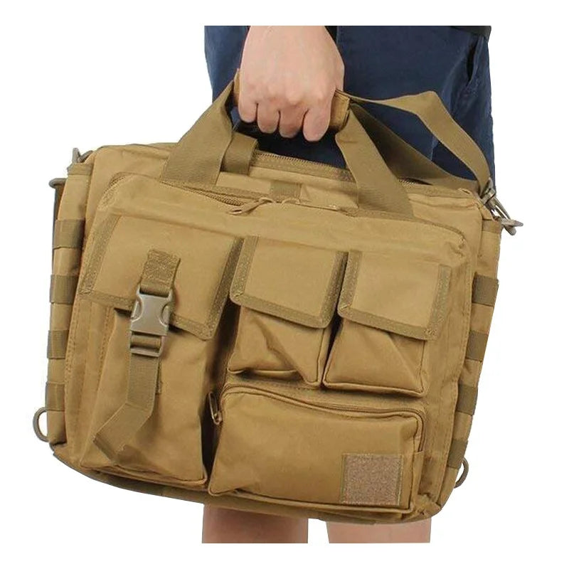 Tactical MOLLE Shoulder Bag Oxford Handbag Khaki