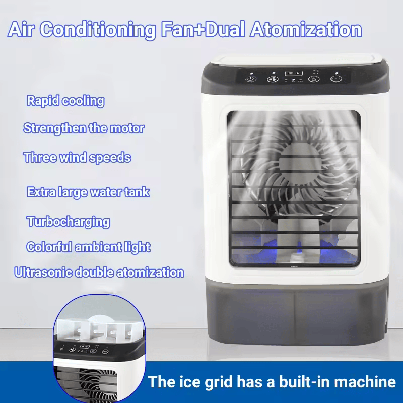 Portable Air Cooler Fan Dual Spray Ultrasonic Atomization