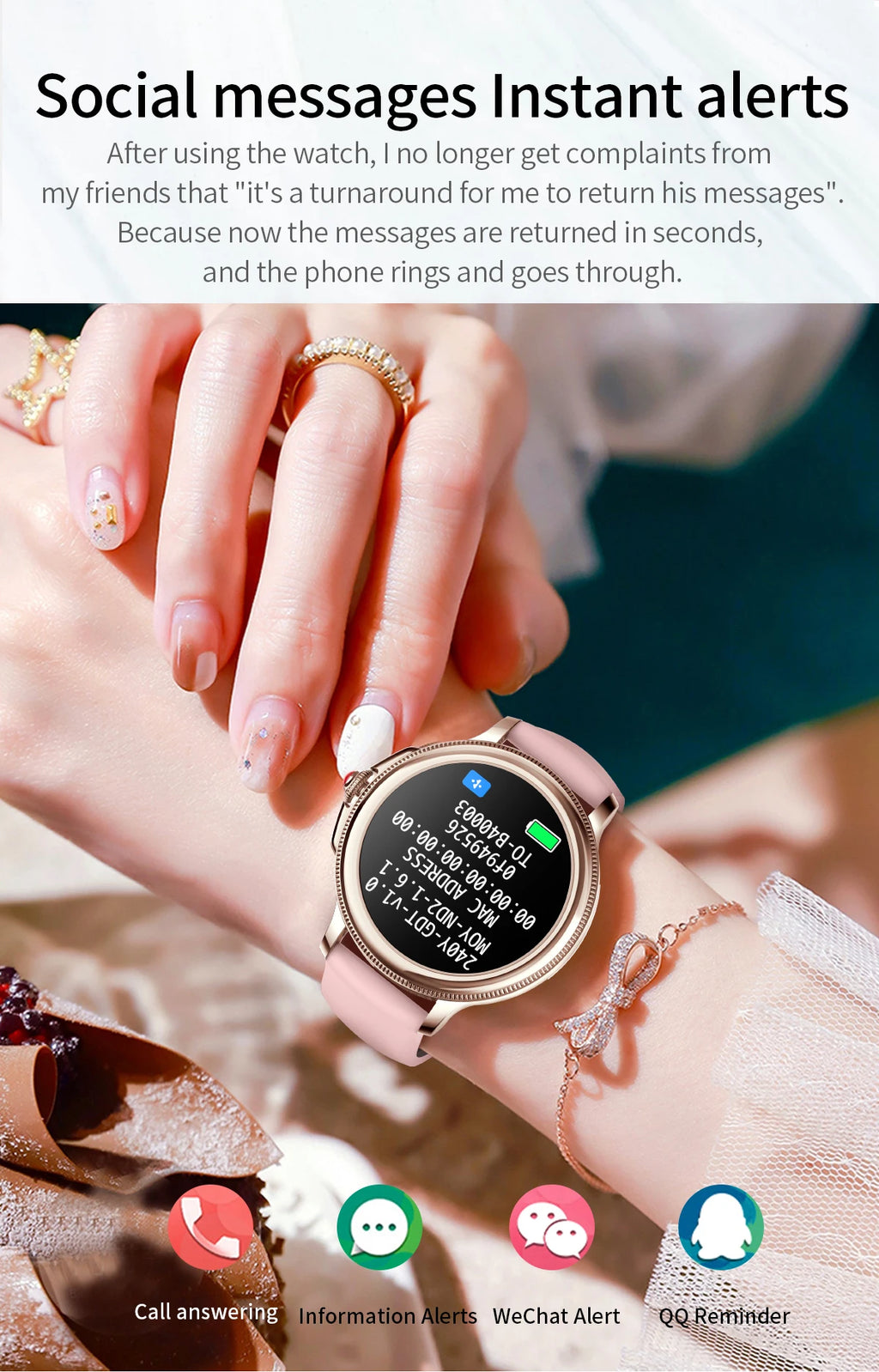 Womens Smart Watch with BT Call