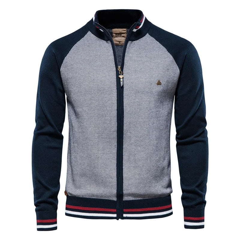 Men's Cotton Knit Streetwear Winter Zipper Cardigan