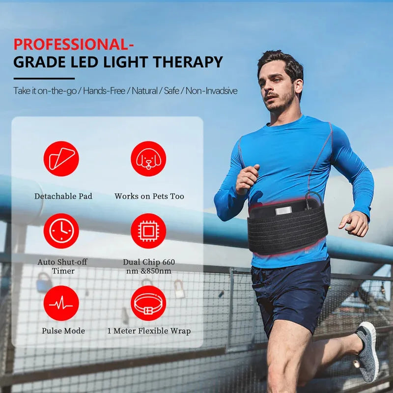 Portable Red & Infrared Therapy Belt with Heat & Massage