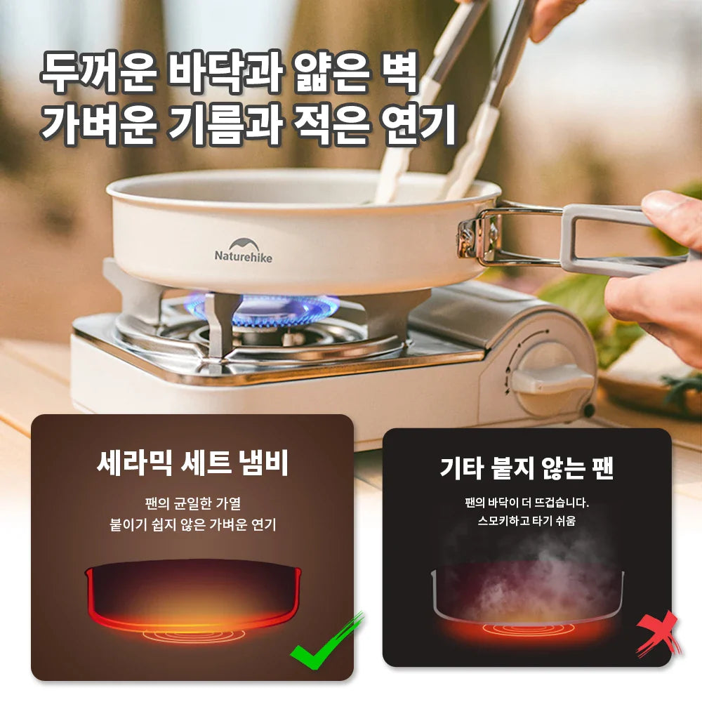 Camping Cookware Set – Ceramic Non-Stick Pots, Pan & Kettle Kit