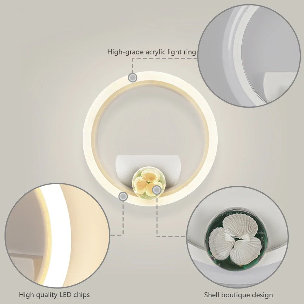 2 pcs Gold Elegance: Modern LED Wall Light for Stylish Home Decor