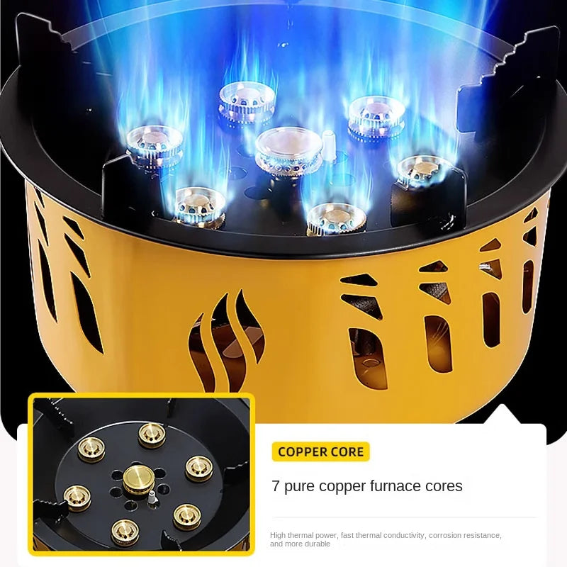 20000W 7-Core Camping Gas Stove Yellow