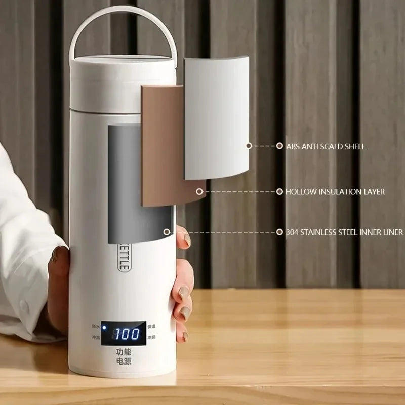 500ML Portable Electric Kettle Thermal Cup