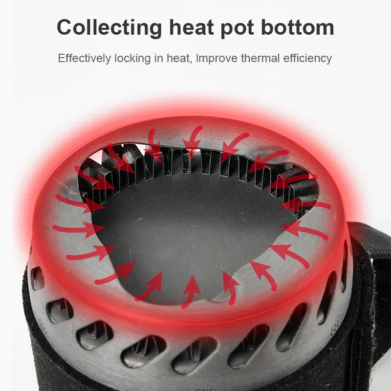 Boiler Camping Stove Kit Heat Pot And Burner System Black