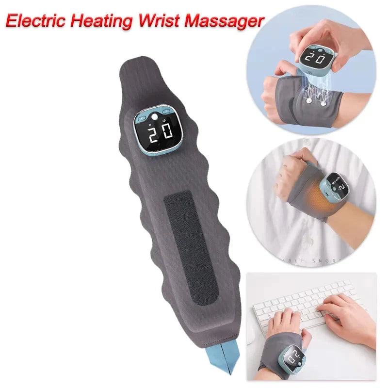 Electric Heating Wrist Massager with 9-Gear Grey