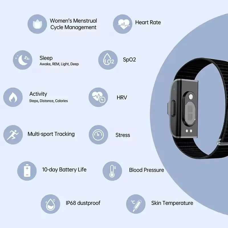 Smart Bracelet with 24/7 Heart Rate Black