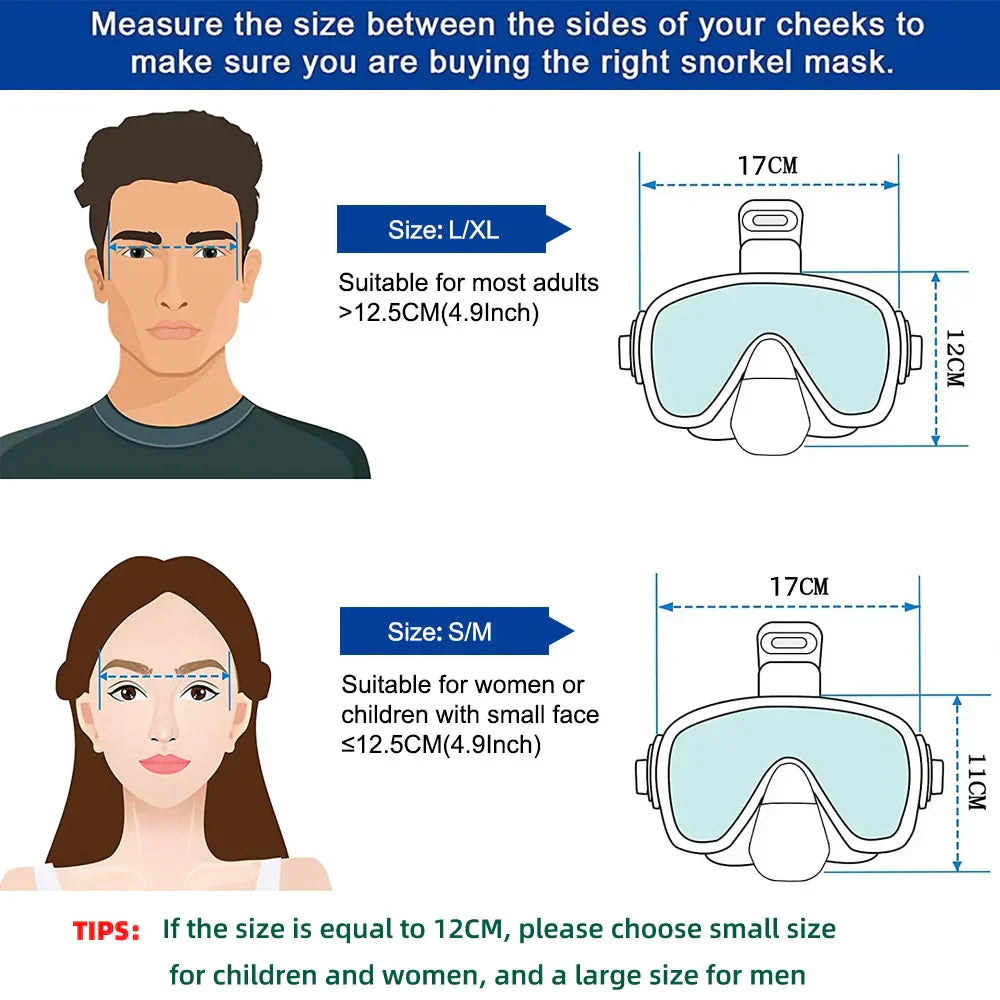 Snorkel Mask Set with Full Dry Top System