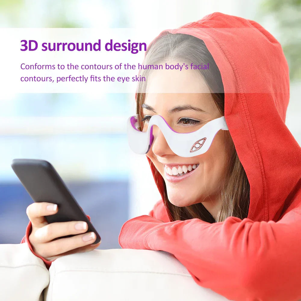 EMS Microcurrent Pulse Eye Massager with Heating Therapy for Fatigue Relief