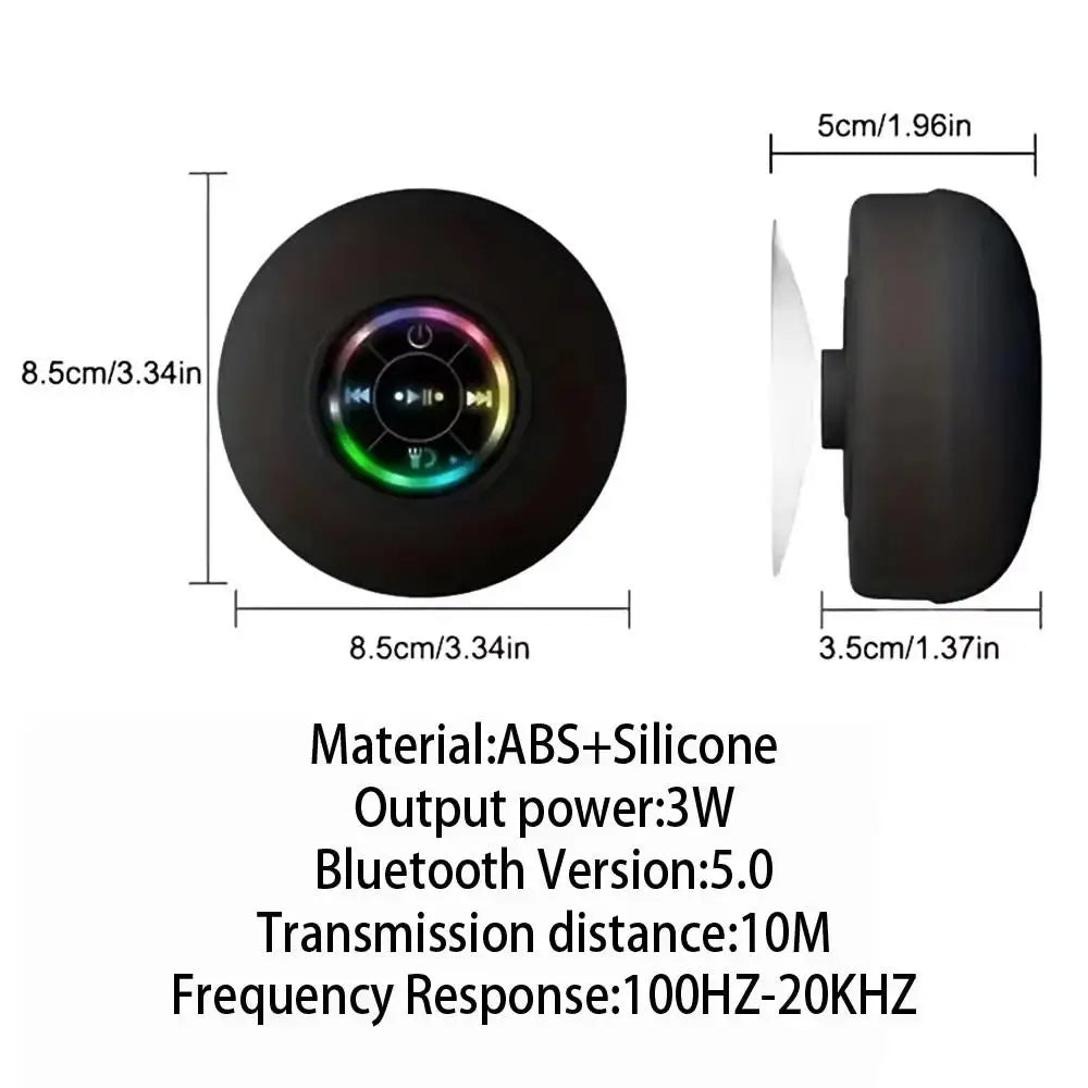 Bluetooth Mini Speaker with LED Lights Black