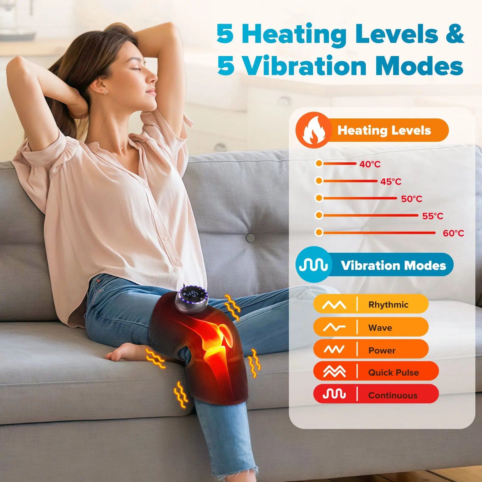 2PCS Heating Knee Shoulder Elbow Massager