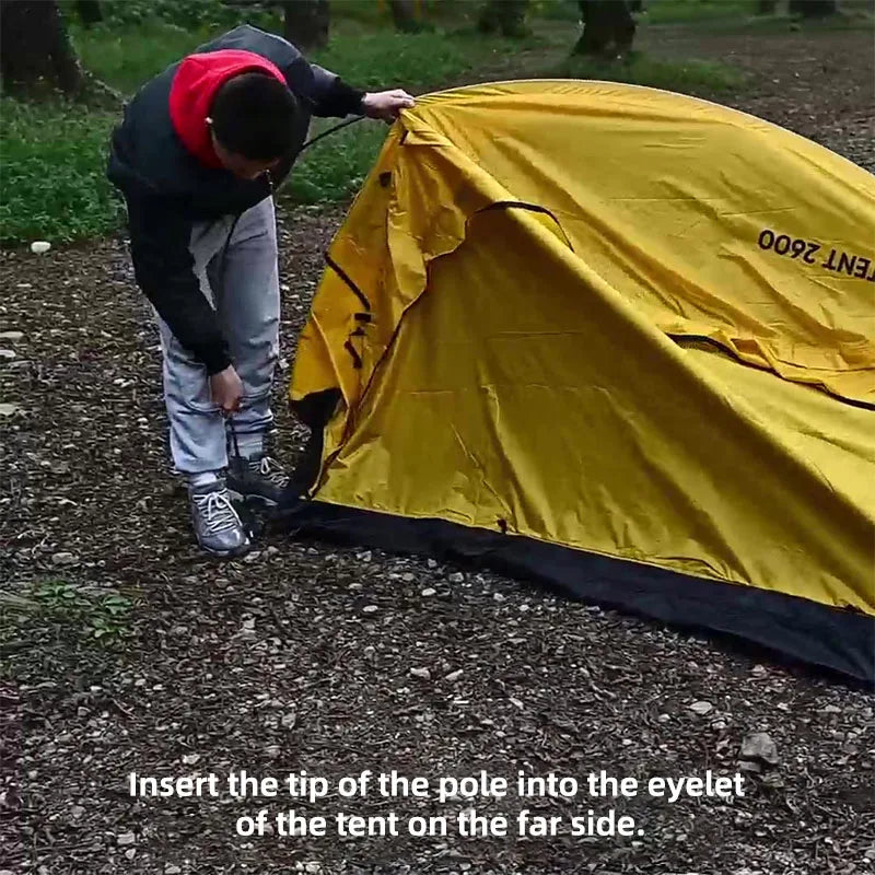 3-Season Camping Tent Breathable Mesh Yellow