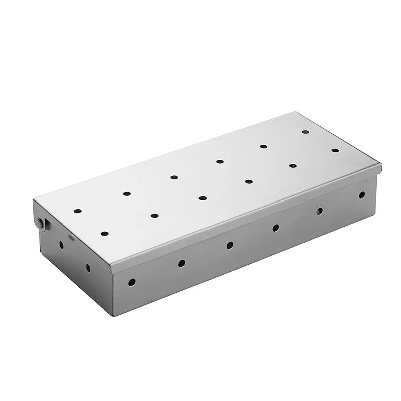 Smoker Box for Wood Chips Silver