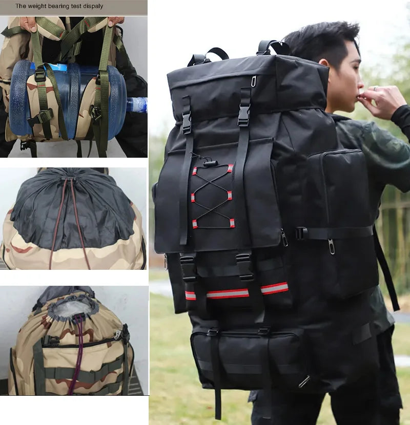 Tactical Backpack with Reflective Strips Black