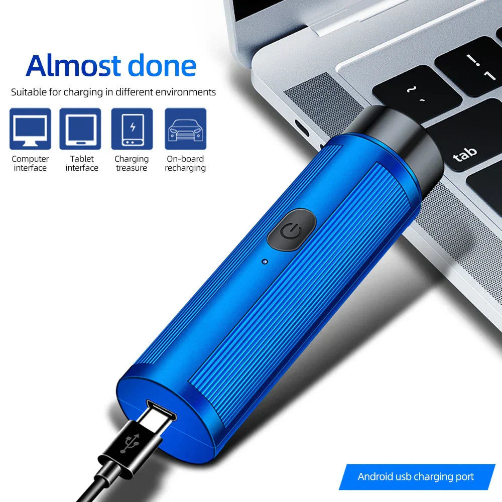 Mini Electric Shaver Portable Razor with LED Display Blue