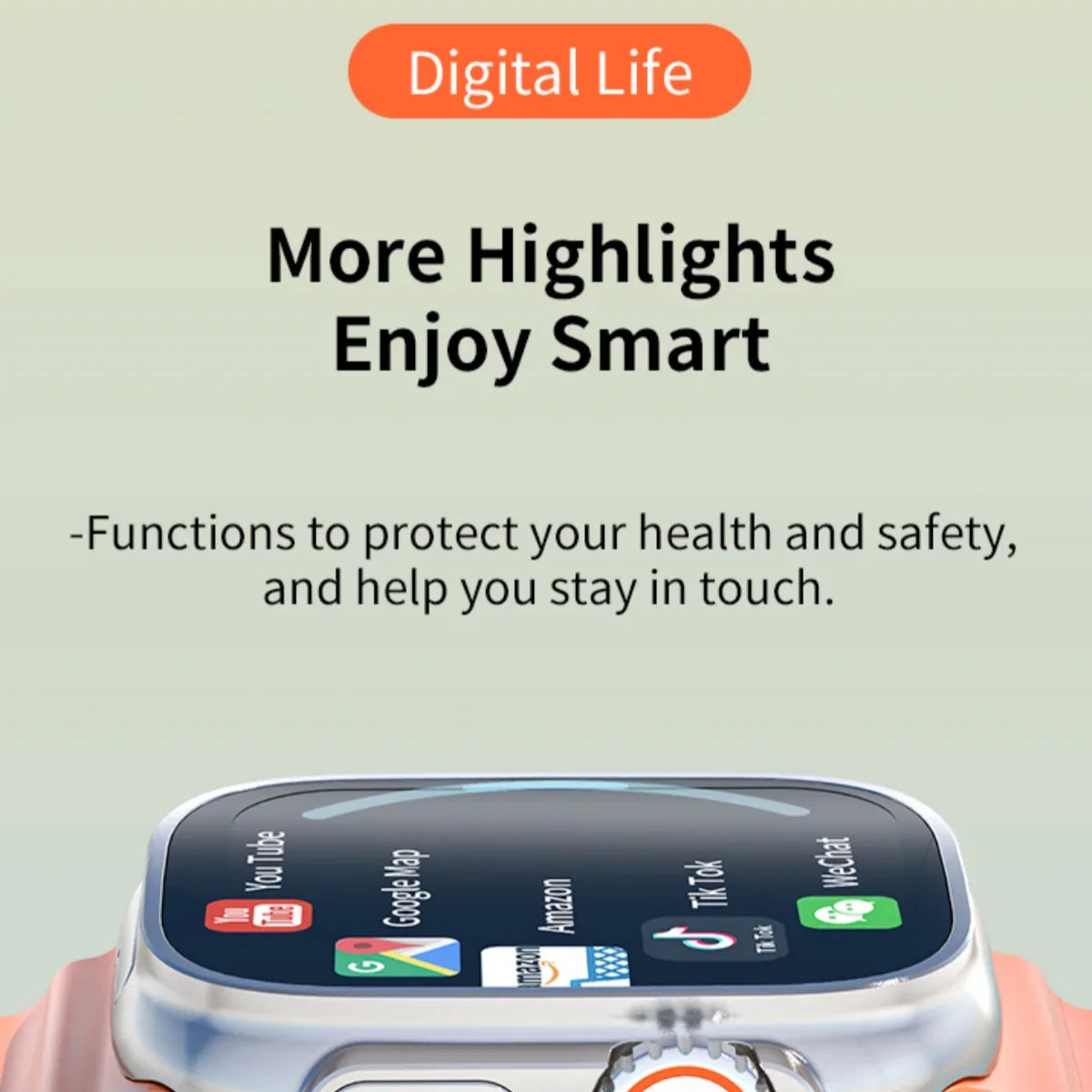 Android Smartwatch Rotary Camera Orange