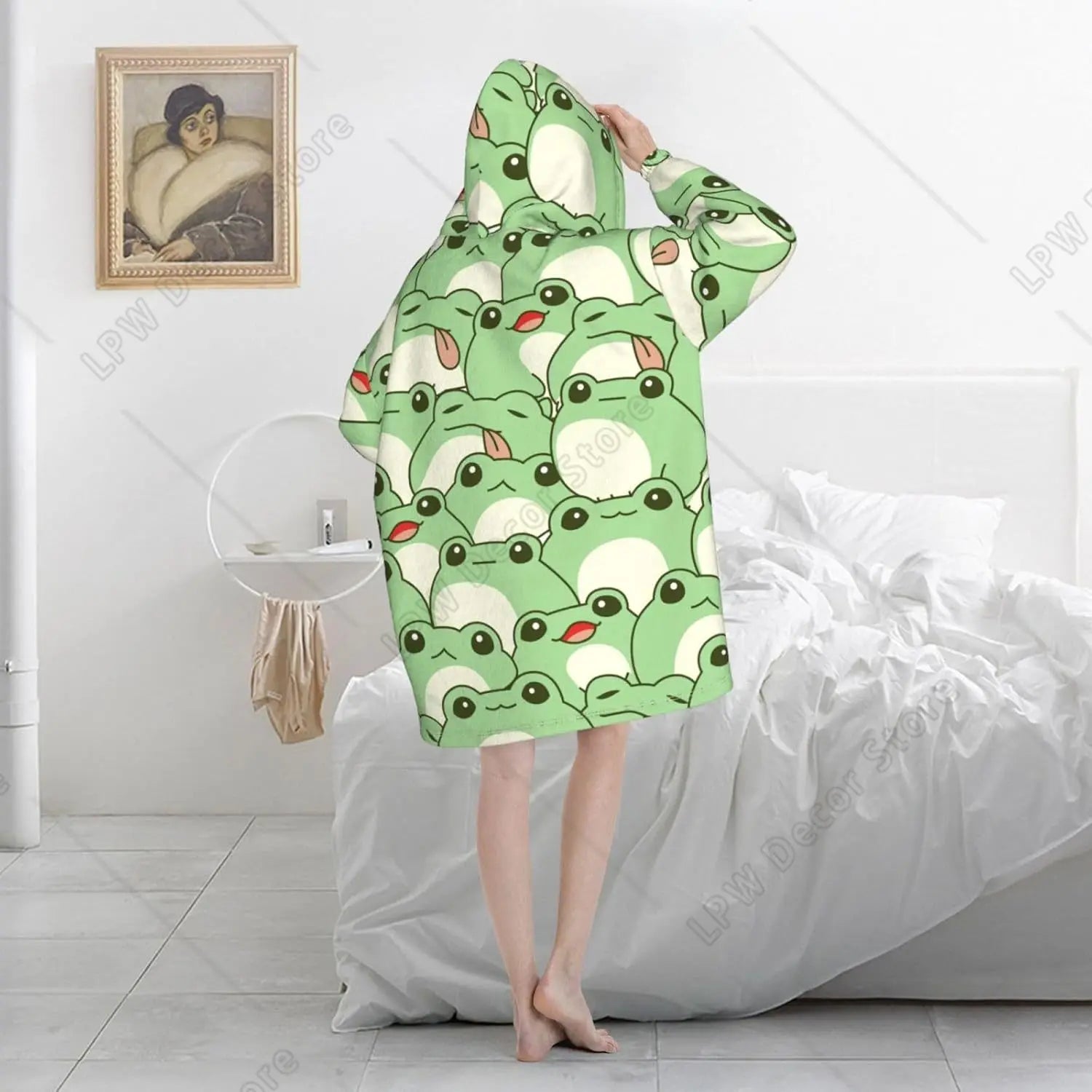 Cute Frog Plush Wearable Blanket Hoodie