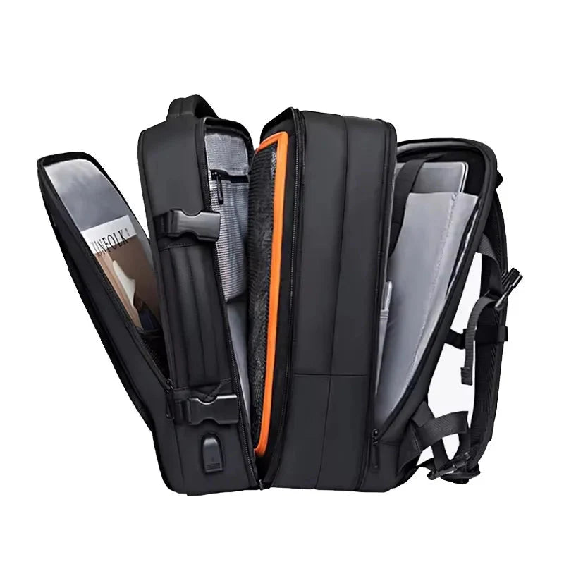 45L Expandable Laptop Backpack Black