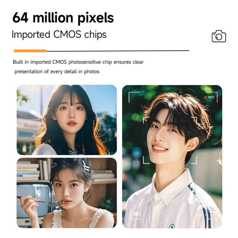 Retro Digital Camera Large Lens White