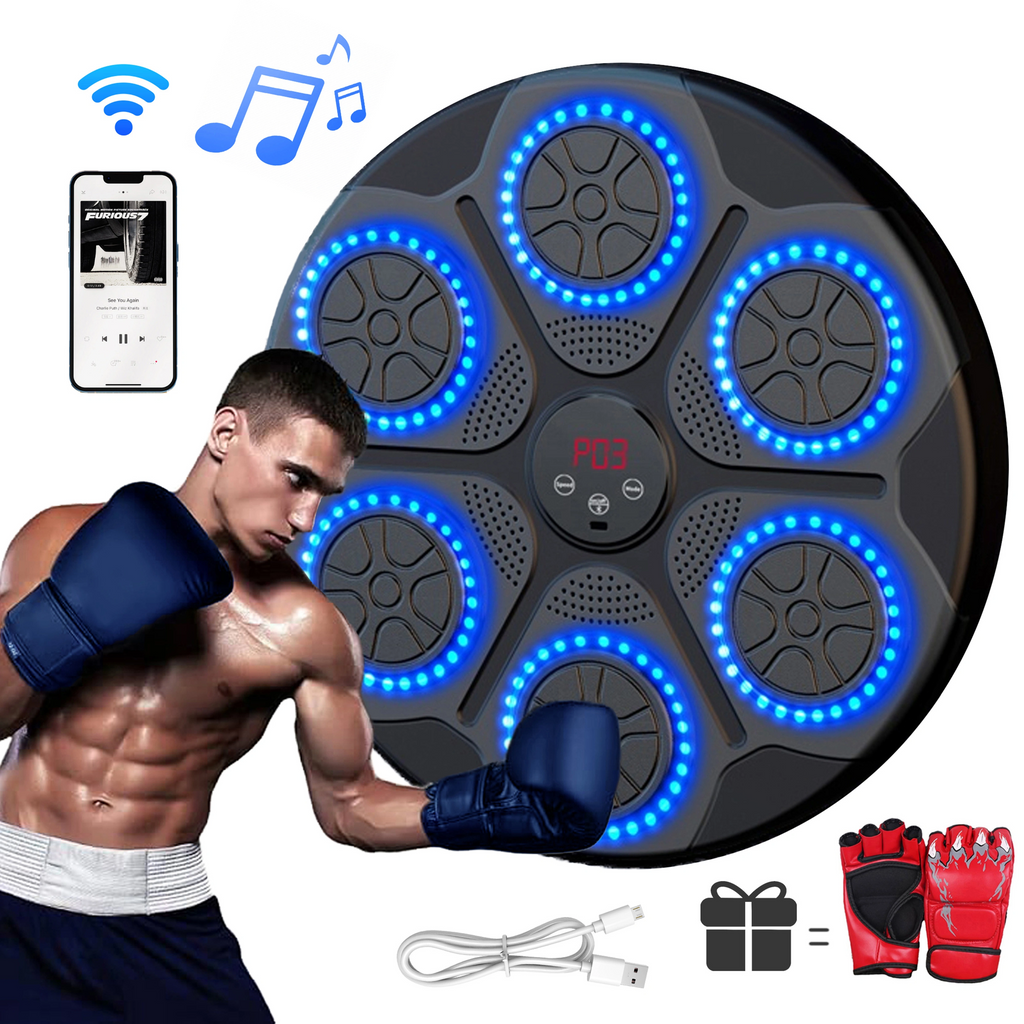 Smart Music Boxing Machine - W/ Bluetooth Connectivity And Gloves