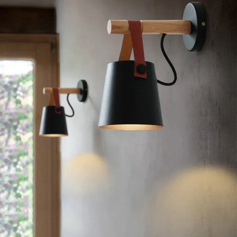 Nordic Modern Wooden Wall Lamp