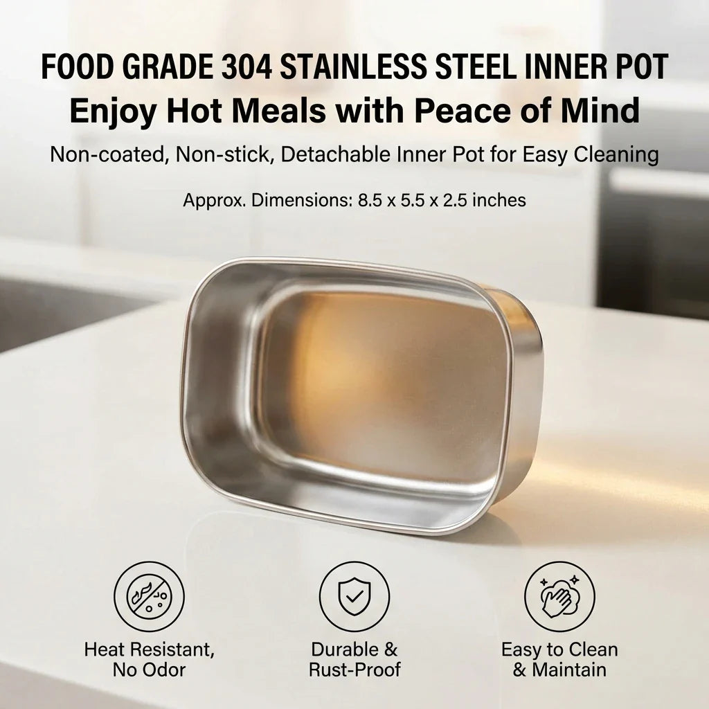 Electric Lunch Box 1.5L – 60W Portable Food Warmer for Car & Home