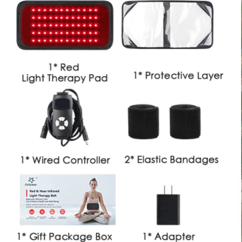 Portable Red & Infrared Therapy Belt with Heat & Massage