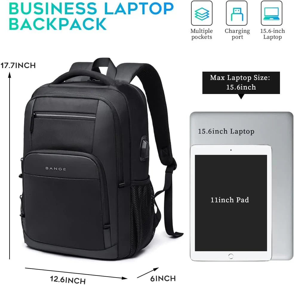 Laptop Backpack with USB Charging Black
