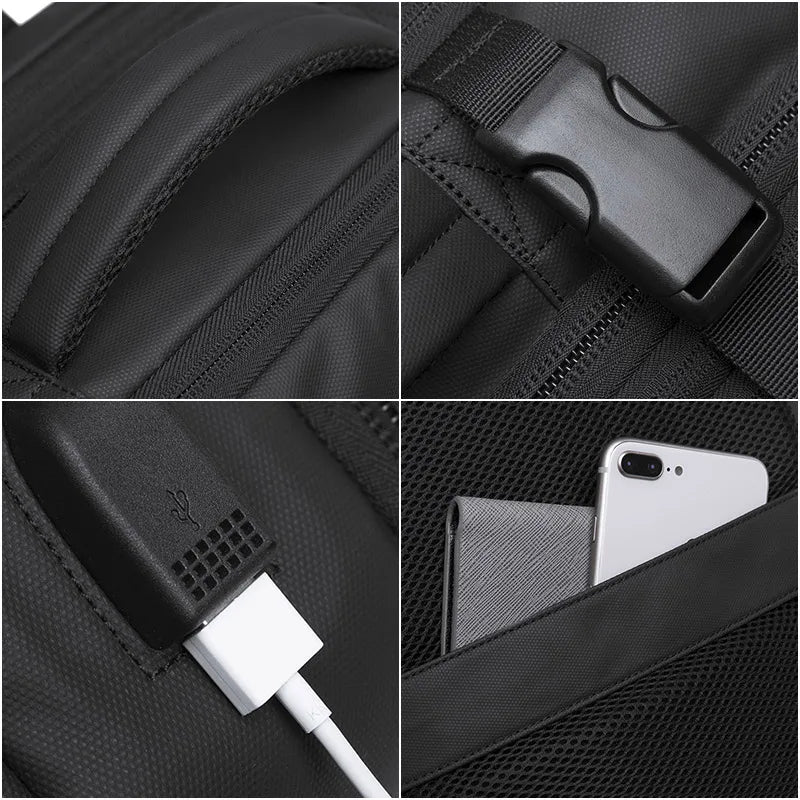 Expandable Travel Backpack Black