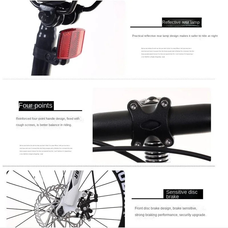 Mountain Bike with Double Disc Brakes -  Perfect for Adults and Students