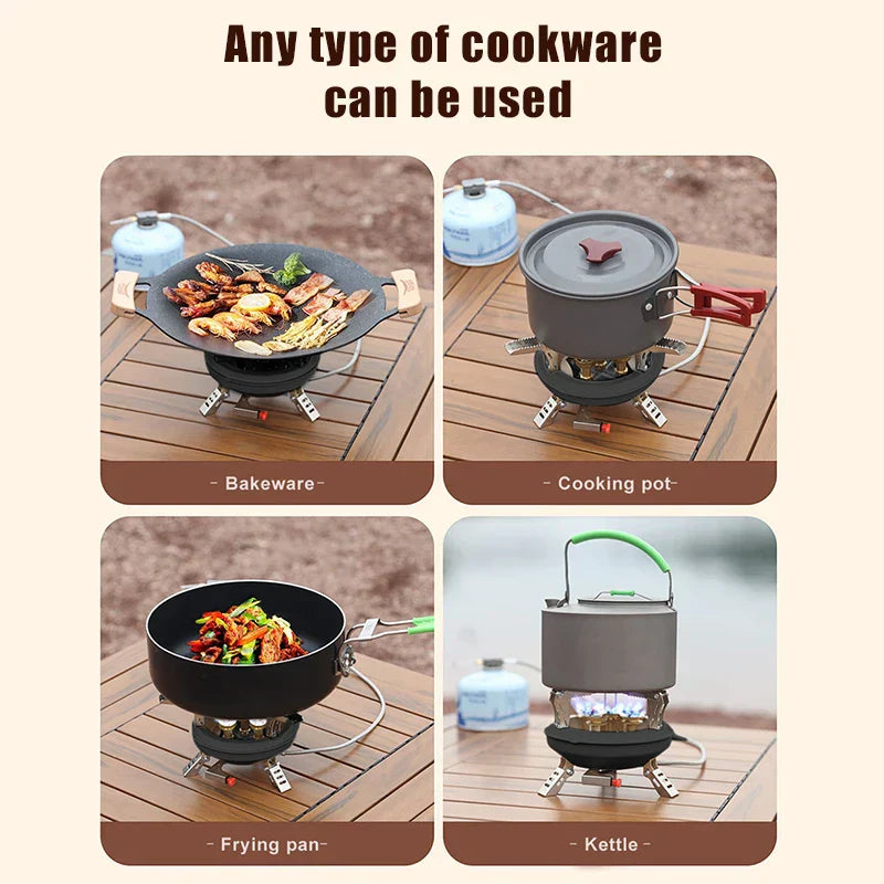 High-Pressure Camping Gas Stove 16000W Butane/Propane Black